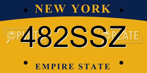 482SSZ New York License Plate