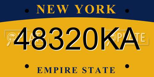 48320KA New York License Plate