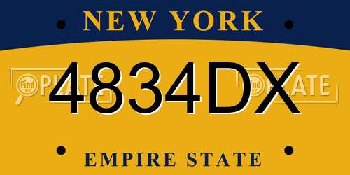 4834DX New York License Plate