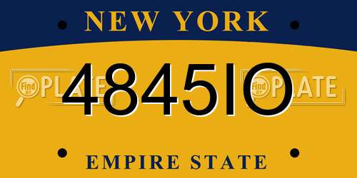 4845IO New York License Plate