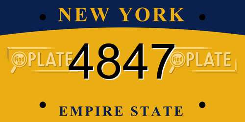 4847 New York License Plate