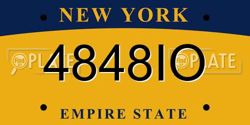 4848IO New York License Plate