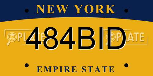 484BID New York License Plate