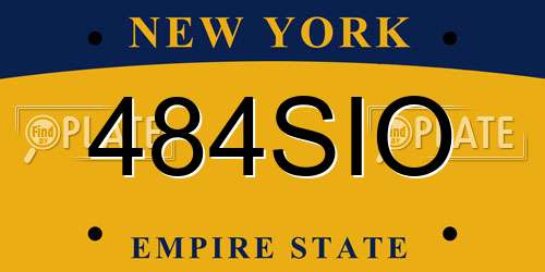 484SIO New York License Plate