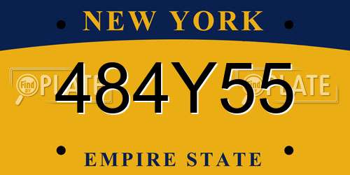 484Y55 New York License Plate