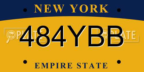 484YBB New York License Plate