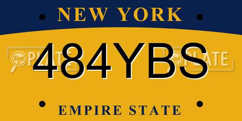 484YBS New York License Plate