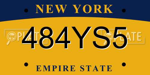 484YS5 New York License Plate