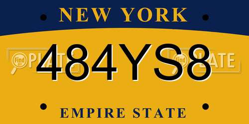 484YS8 New York License Plate