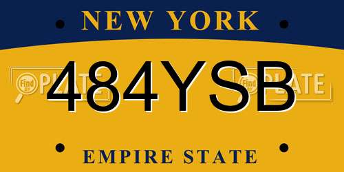 484YSB New York License Plate