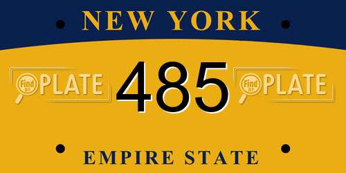 485 New York License Plate