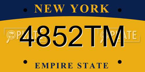 4852TM New York License Plate