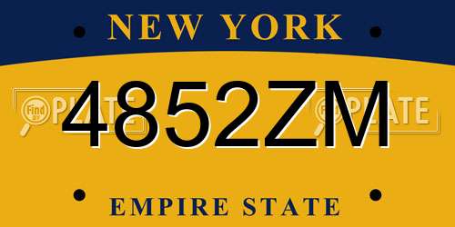 4852ZM New York License Plate