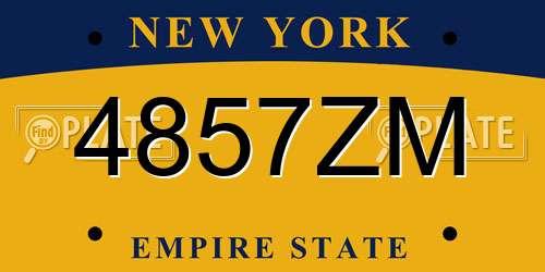 4857ZM New York License Plate