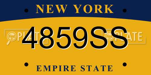 4859SS New York License Plate