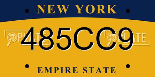 485CC9 New York License Plate