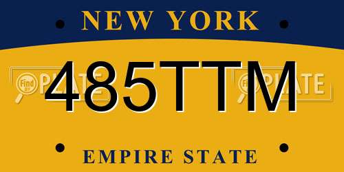 485TTM New York License Plate