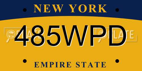 485WPD New York License Plate