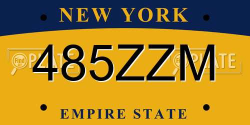 485ZZM New York License Plate