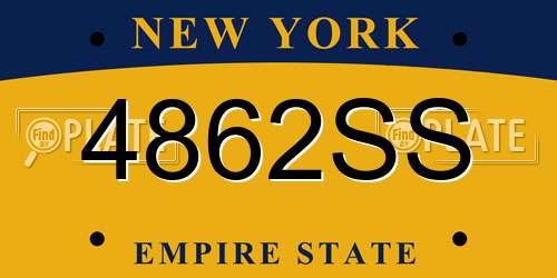 4862SS New York License Plate