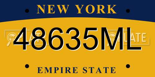 48635ML New York License Plate
