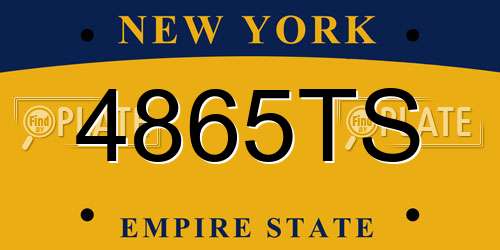 4865TS New York License Plate