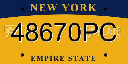 48670PC New York License Plate