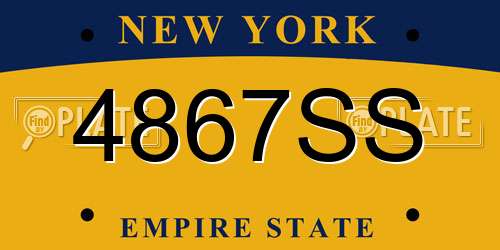 4867SS New York License Plate