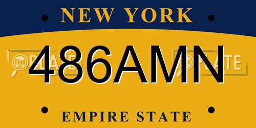 486AMN New York License Plate