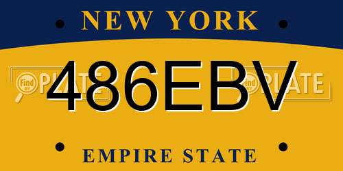486EBV New York License Plate