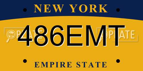 486EMT New York License Plate