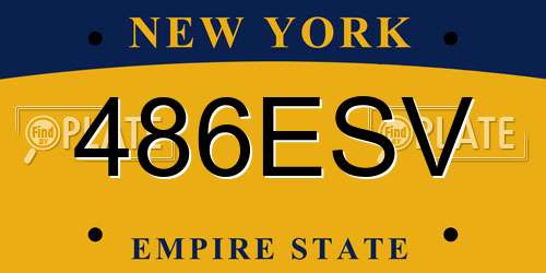 486ESV New York License Plate