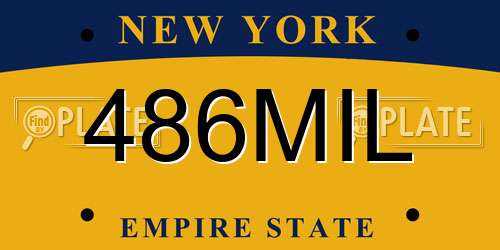 486MIL New York License Plate