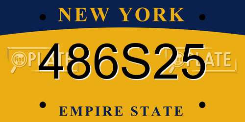 486S25 New York License Plate