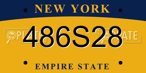 486S28 New York License Plate