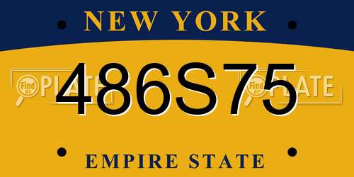 486S75 New York License Plate