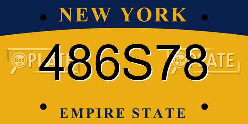 486S78 New York License Plate