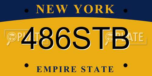 486STB New York License Plate
