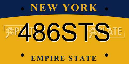 486STS New York License Plate