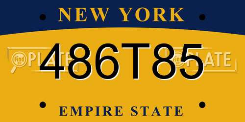 486T85 New York License Plate