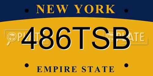 486TSB New York License Plate