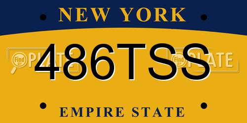 486TSS New York License Plate
