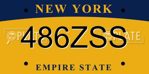 486ZSS New York License Plate