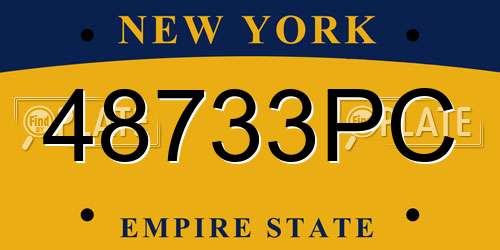 48733PC New York License Plate