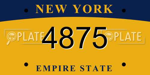 4875 New York License Plate