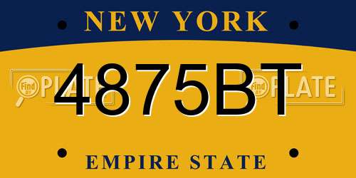 4875BT New York License Plate