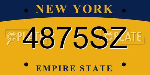 4875SZ New York License Plate