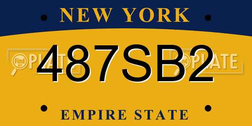 487SB2 New York License Plate