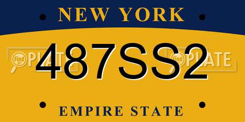 487SS2 New York License Plate