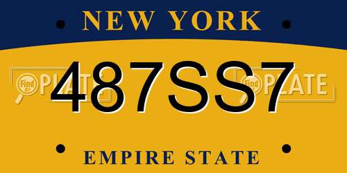 487SS7 New York License Plate